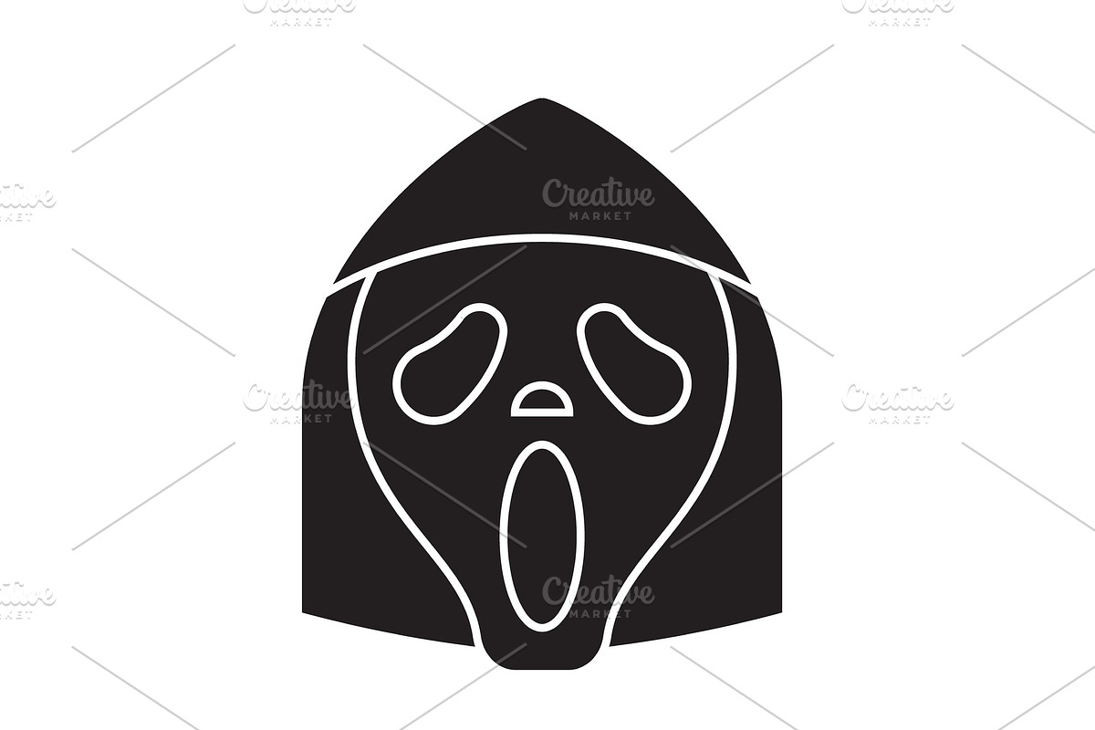 Grim reaper emoji black vector in Illustrations - product preview 8