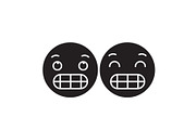 Grimacing emoji black vector concept