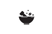 Grinding spices black vector concept