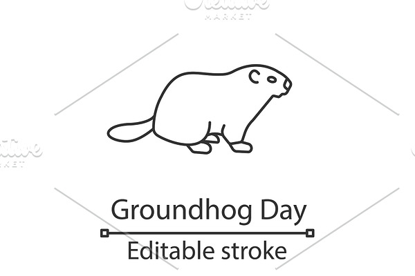 Groundhog Day linear icon