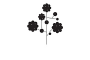 Gypsophila black vector concept icon