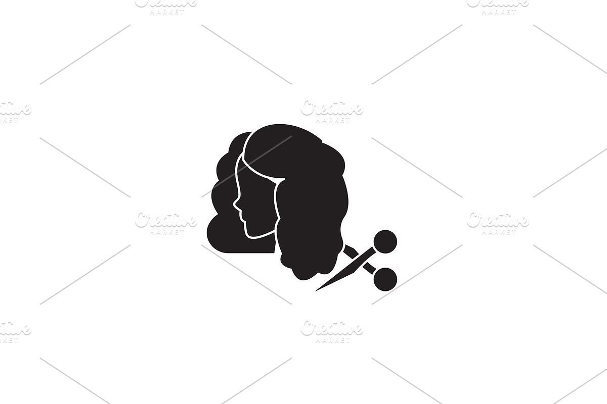 Haircut black vector concept icon in Illustrations - product preview 8