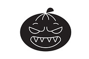 Halloween emoji black vector concept