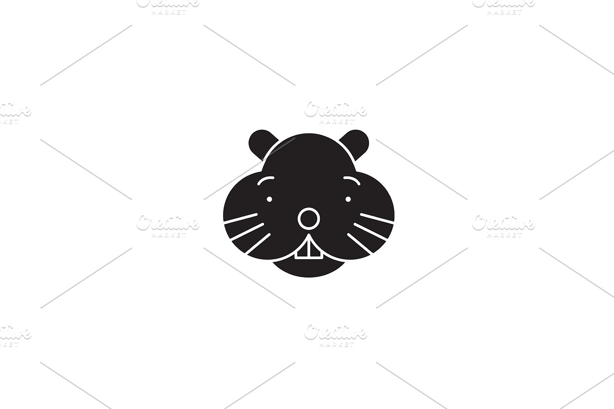 Hamster head black vector concept in Illustrations - product preview 8