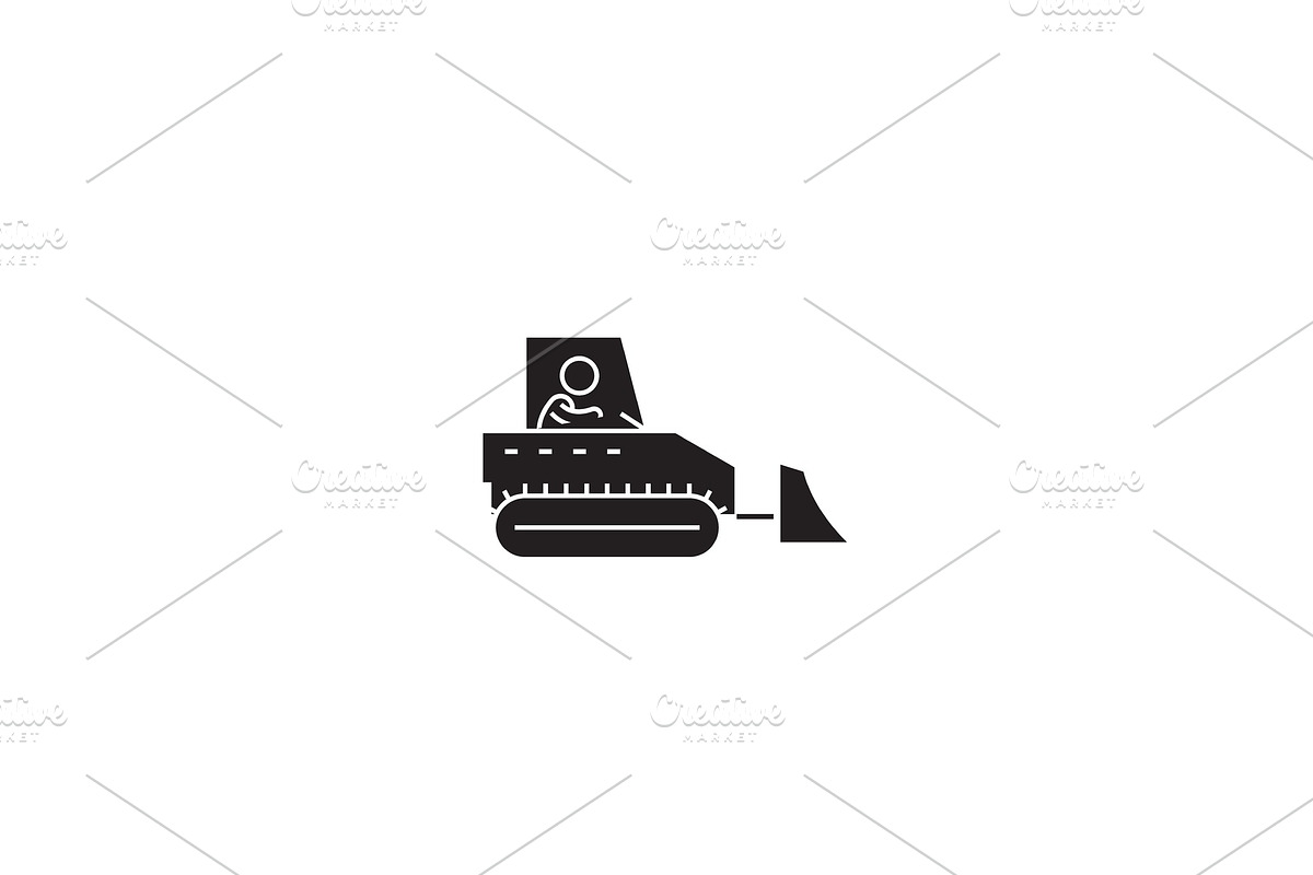 Heavy machinery control black vector in Illustrations - product preview 8