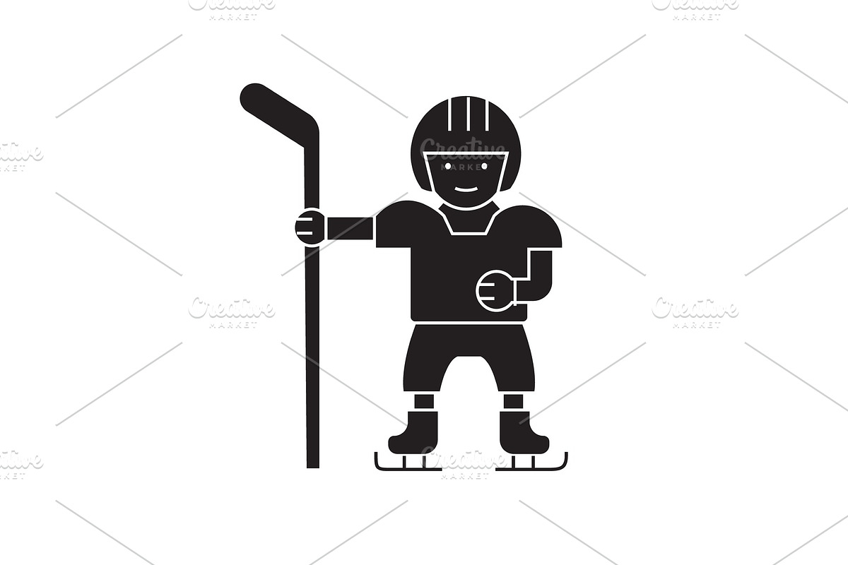 Hockey player black vector concept in Illustrations - product preview 8