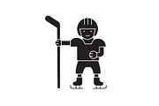 Hockey player black vector concept