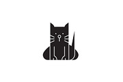 Home cat black vector concept icon