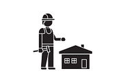 Home construction worker black