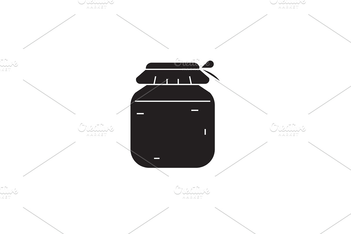 Honey jar black vector concept icon in Illustrations - product preview 8