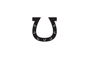 Horseshoe black vector concept icon