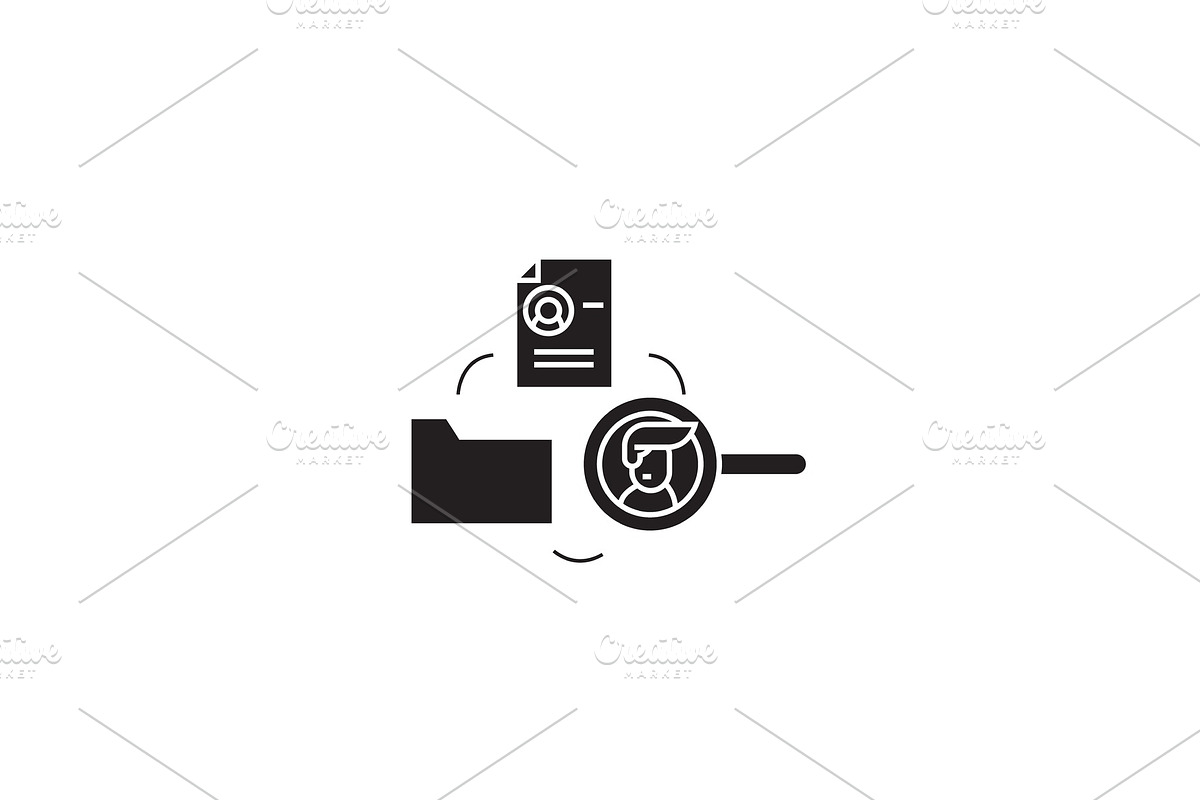 Human resourse database black vector in Illustrations - product preview 8
