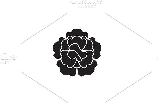 Carnation black vector concept icon