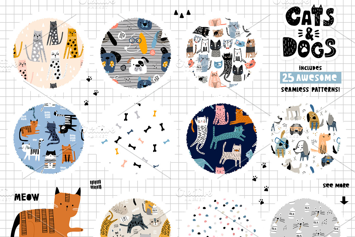Cats&Dogs graphic collection in Patterns - product preview 8