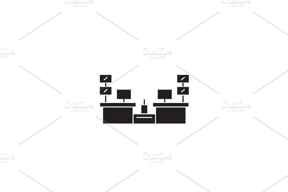 Cashier desks black vector concept in Illustrations - product preview 8