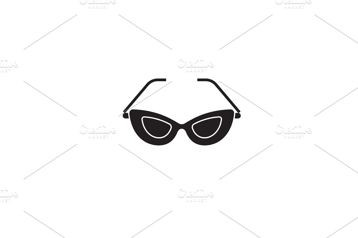 Cat eye glasses black vector concept in Illustrations - product preview 8