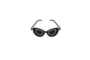 Cat eye glasses black vector concept