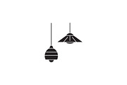 Ceiling lamps black vector concept