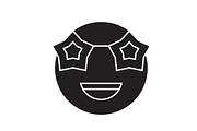 Celebrity emoji black vector concept