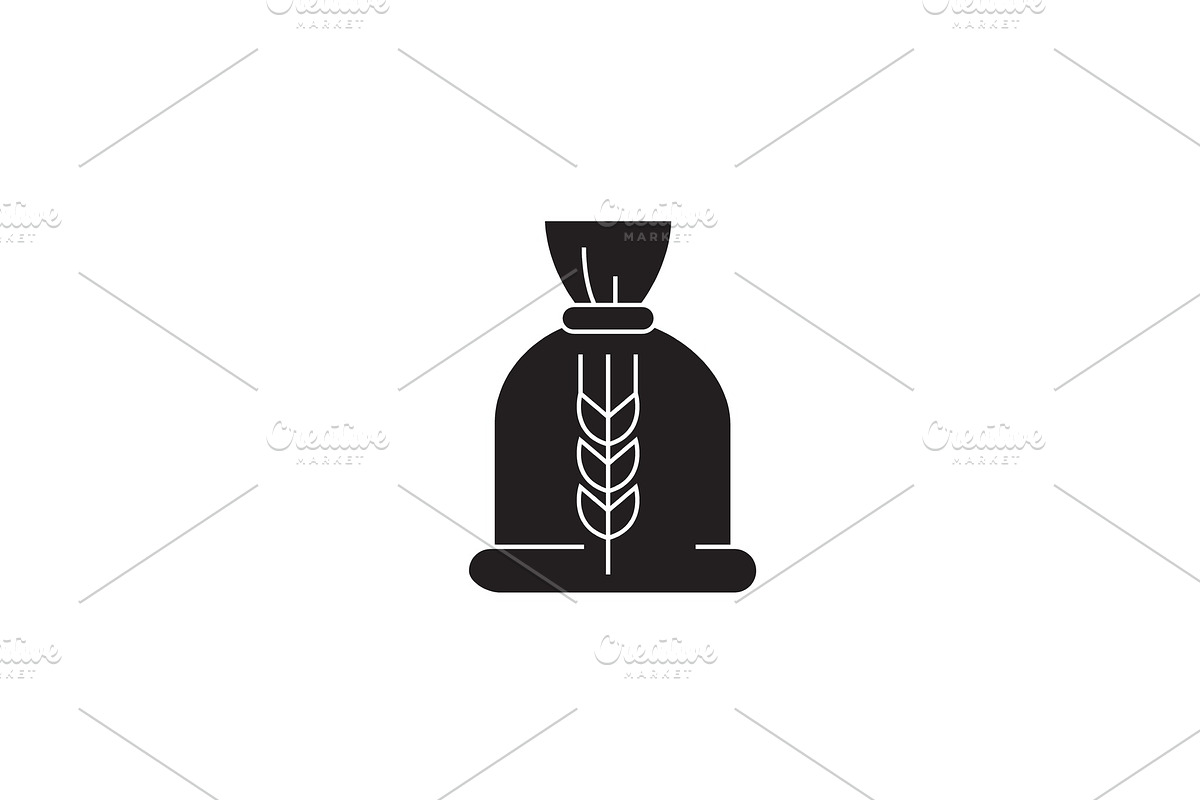 Ceral bag black vector concept icon in Illustrations - product preview 8