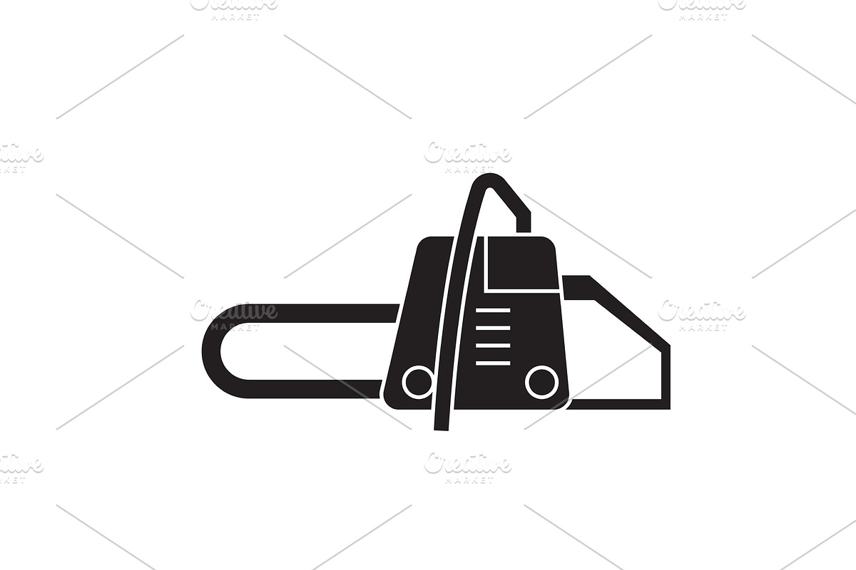 Chainsaw black vector concept icon in Illustrations - product preview 8