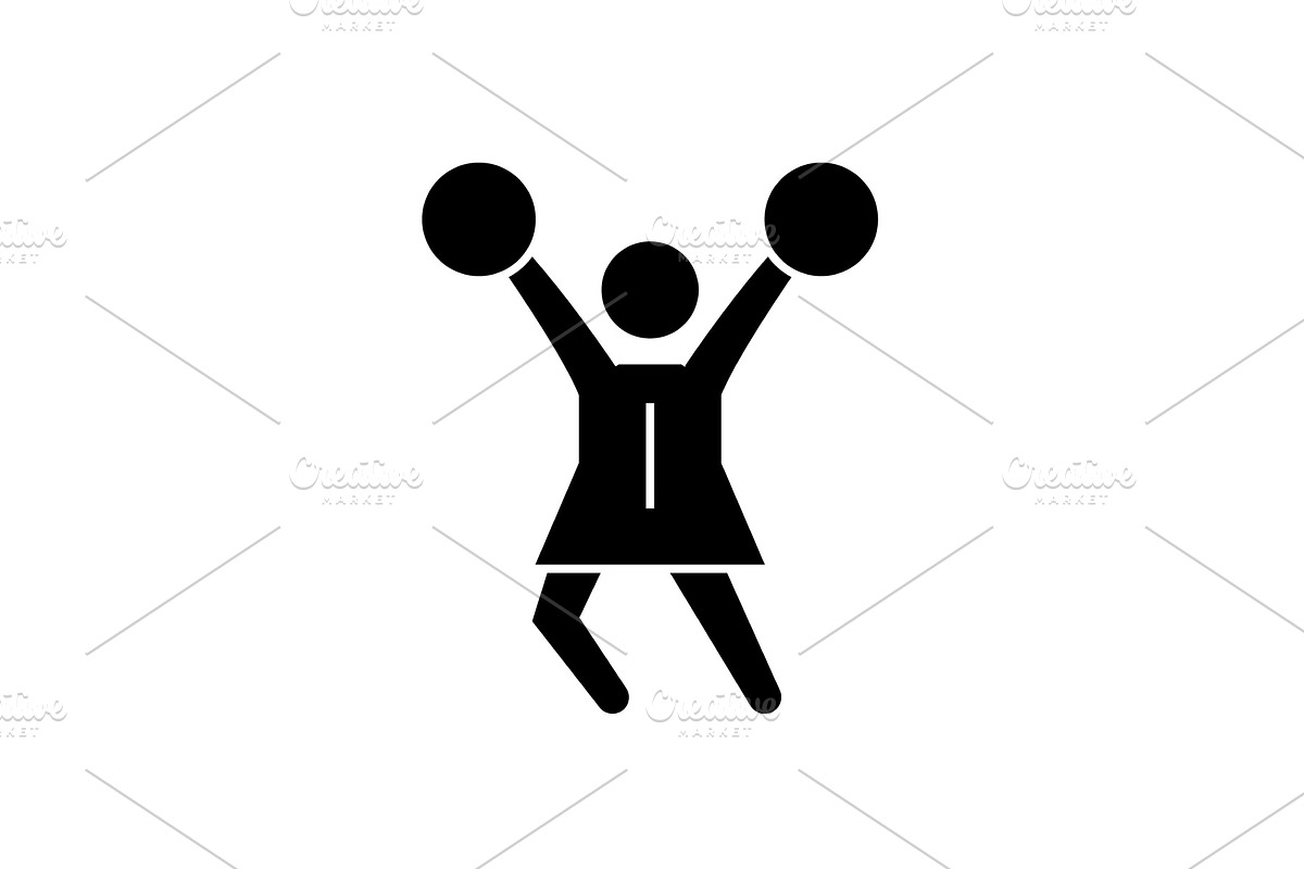 Cheerleader black vector concept in Objects - product preview 8