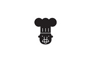 Chef mascot black vector concept