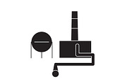 Chemical plant black vector concept