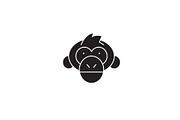 Chimpanzee head black vector concept
