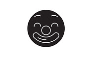 Circus emoji black vector concept