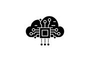 Cloud computing black vector concept