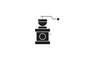 Coffee grinder black vector concept
