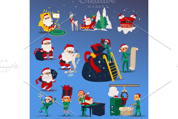 Vector illustration set of Christmas