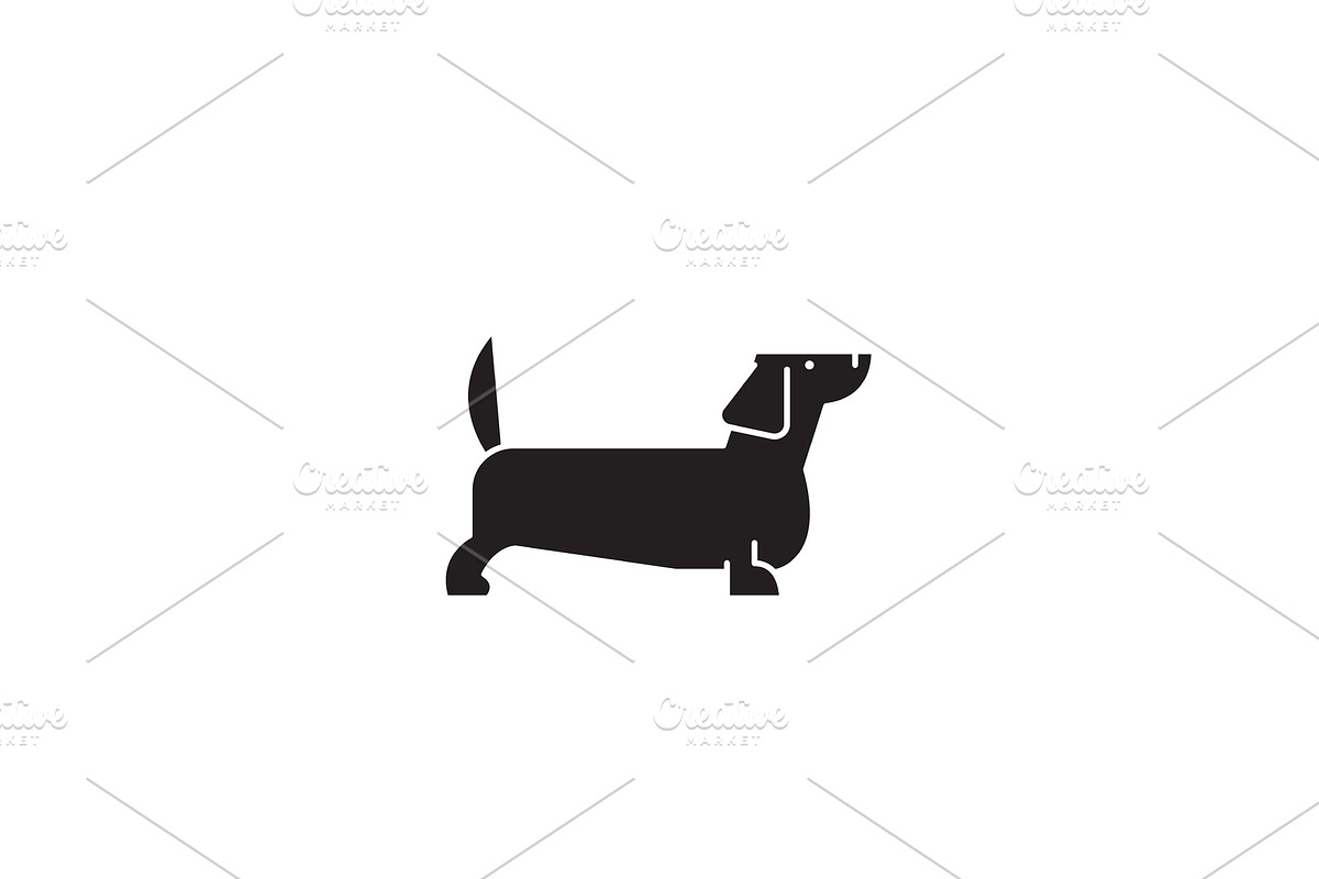 Dachshund black vector concept icon in Illustrations - product preview 8