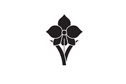 Daffodil black vector concept icon