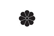 Daffodil black vector concept icon