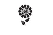 Daisy black vector concept icon