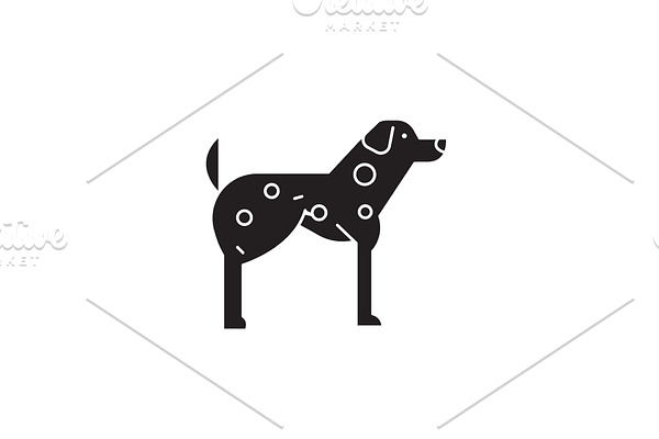 Dalmatian  black vector concept ico