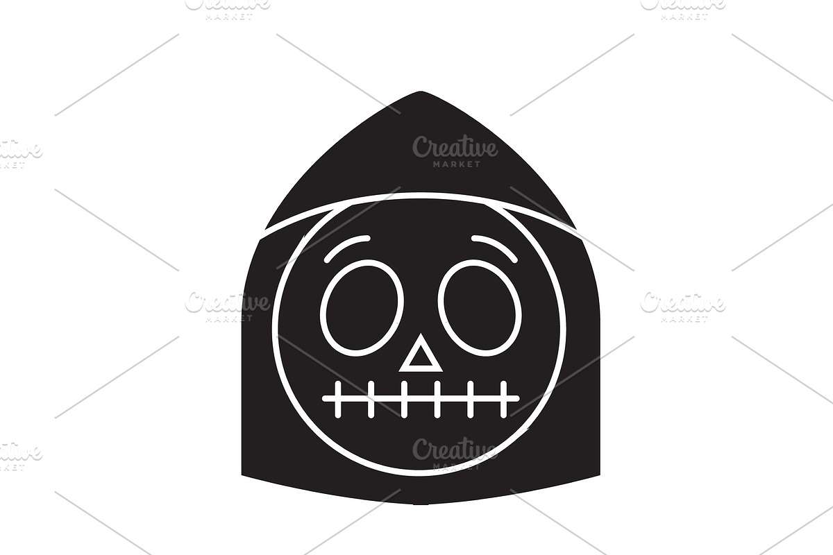 Death emoji black vector concept in Illustrations - product preview 8