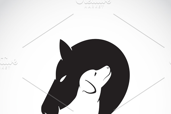 Vector of horse and dog. Animal. Pet