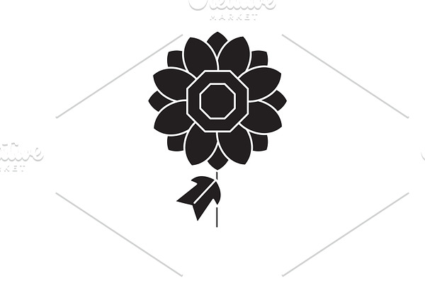 Dhalia black vector concept icon
