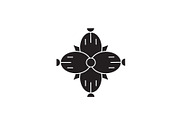 Dianthus black vector concept icon
