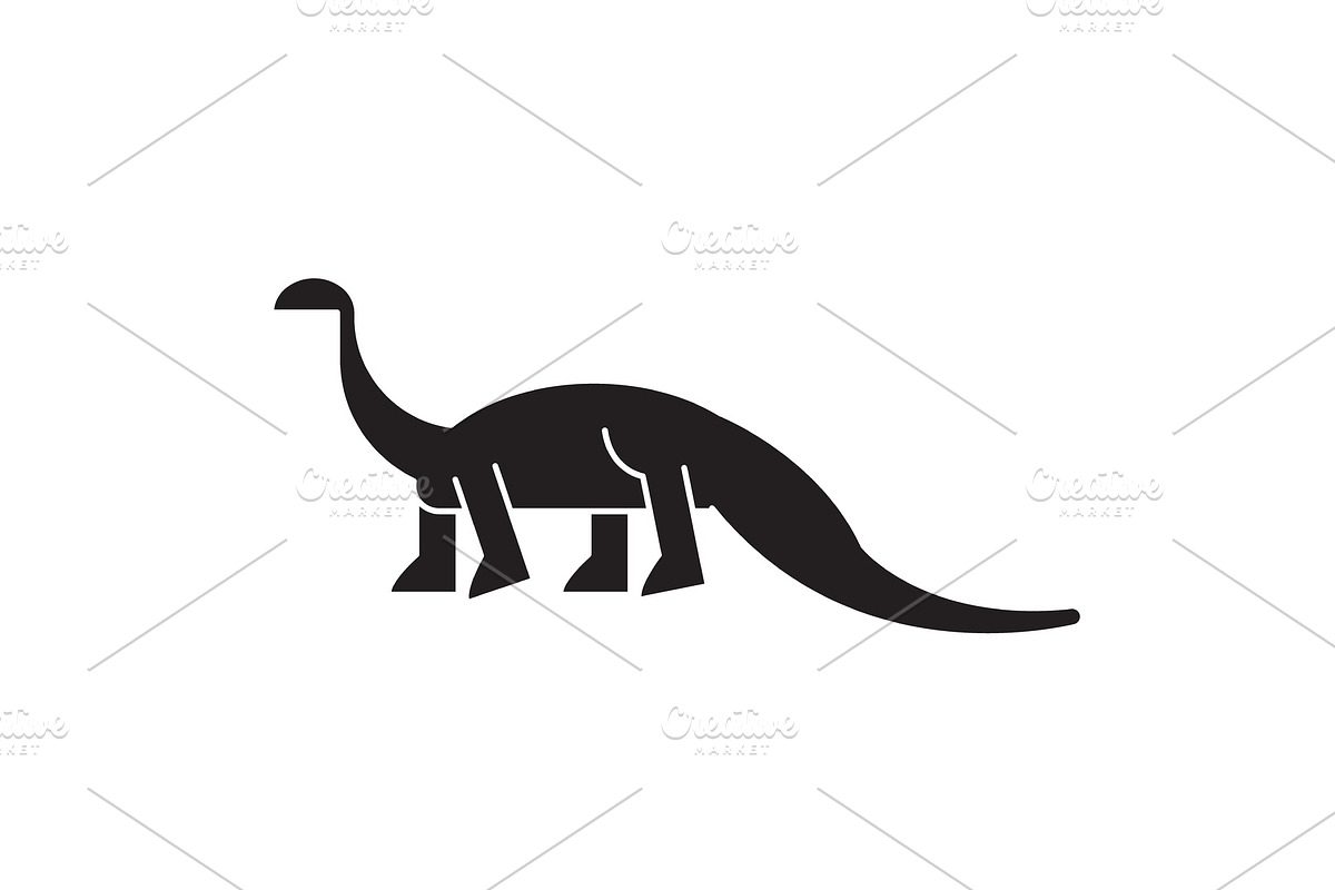 Diplodocus black vector concept icon in Illustrations - product preview 8