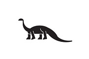 Diplodocus black vector concept icon