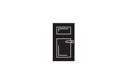 Door black vector concept icon. Door