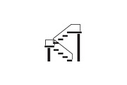 Double stairs black vector concept