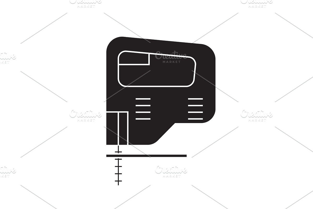 Electric jigsaw black vector concept in Illustrations - product preview 8