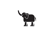Elephant black vector concept icon