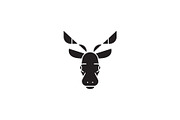 Elk head black vector concept icon