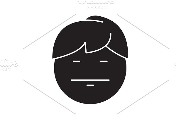 Emo emoji black vector concept icon